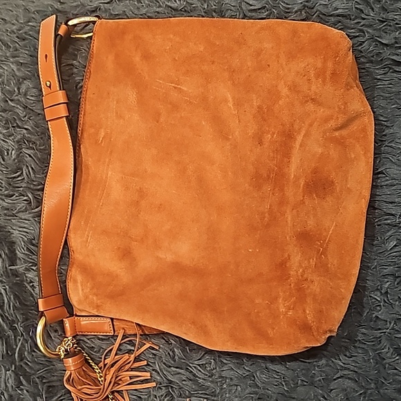 Michael Kors large satchel bag,burnt orange or peach color suede material. - Picture 5 of 6